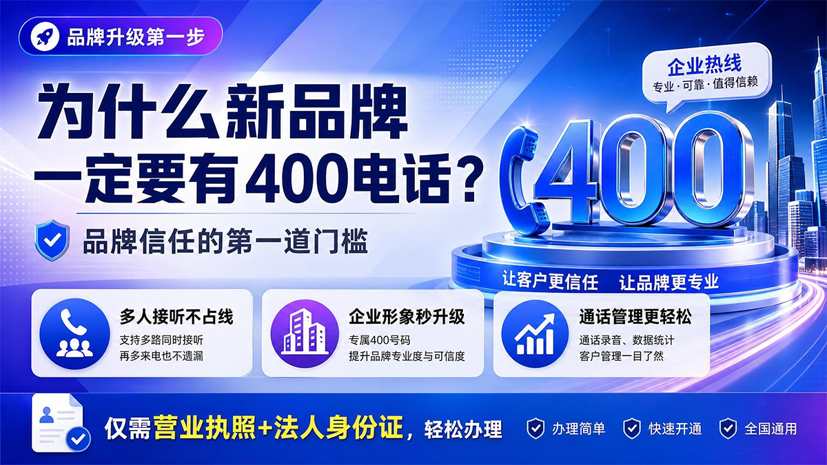 为什么新公司申请400电话后显得更专业靠谱？